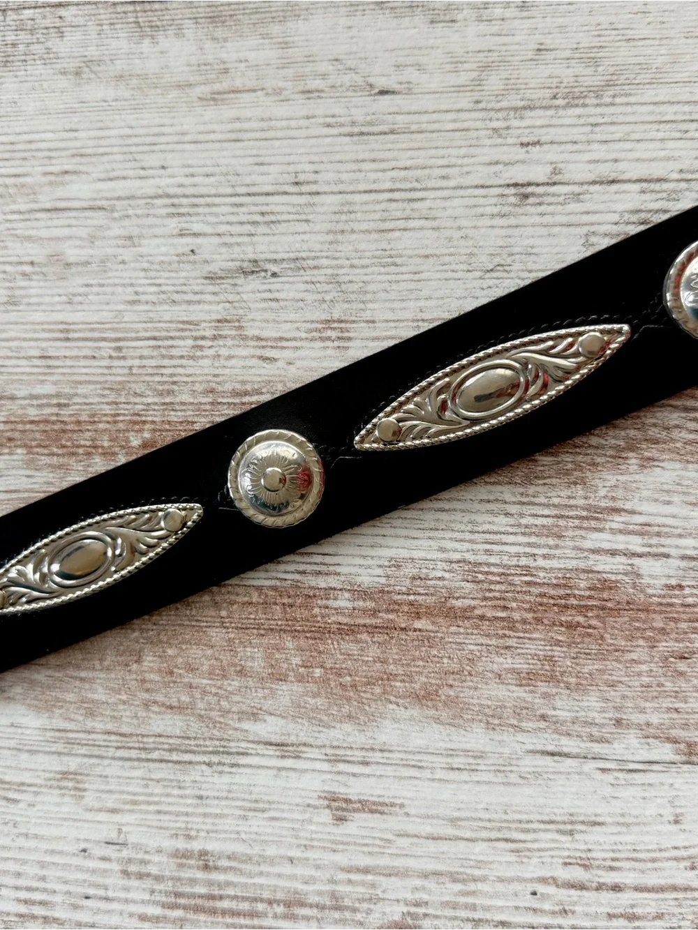 Harley-Davidson Black Leather Silver Wing Logo Belt 34